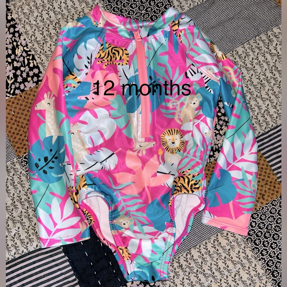 Wonder Nation Pink and Blue Rashguard Swimwear